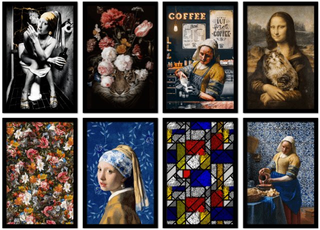 Poster met lijst Oude meesters