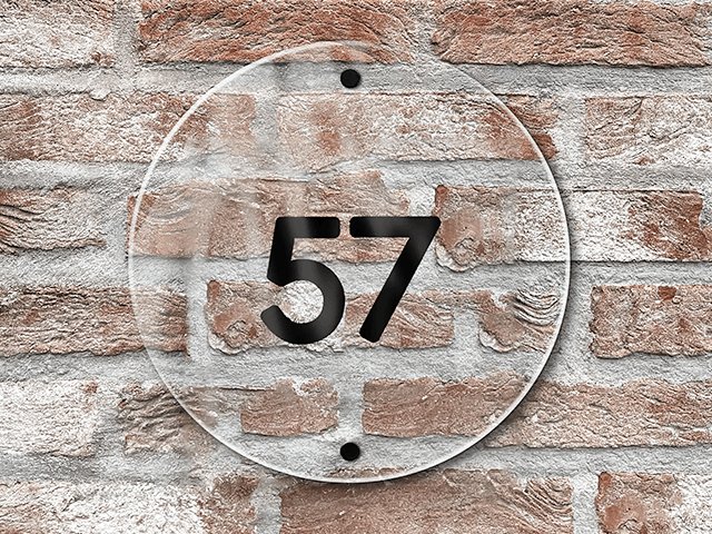 Naambordje voordeur doorzichtig plexiglas