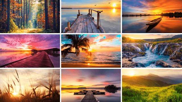 Inductie beschermers met zonsondergang