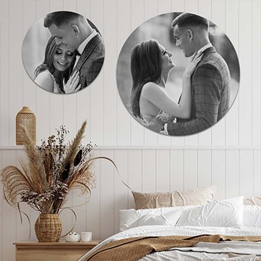 Wandcirkel met trouwfoto